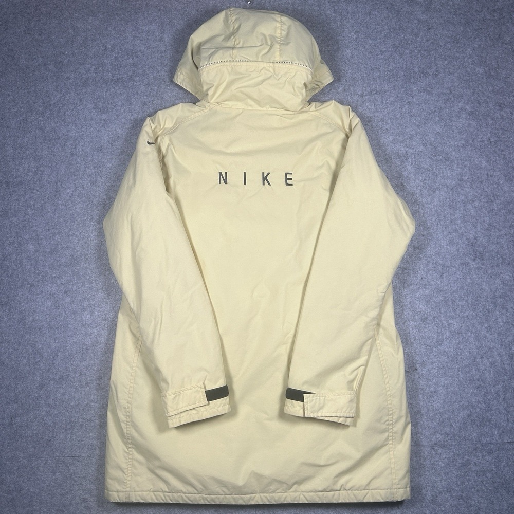 Vintage Nike Jacket Girls Size Large(12-14) Yellow Long‎ Winter Coat Hooded Zip
